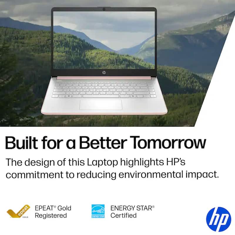 HP - 14" Laptop - Intel Celeron N4500 2021 - 4GB Memory - 64GB eMMC - Pale Rose Gold