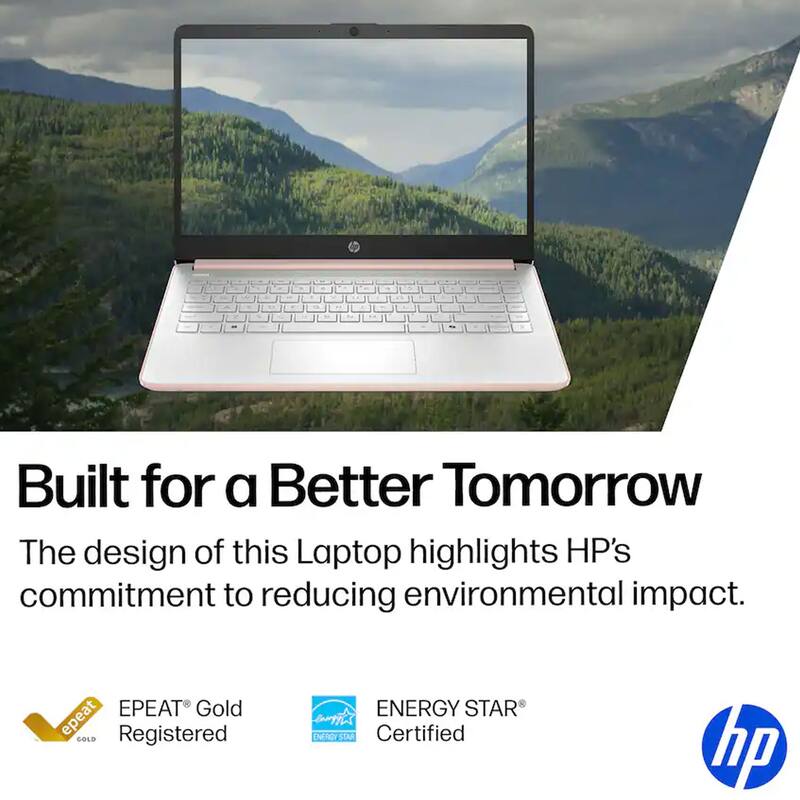 HP 14" Laptop Intel Celeron N4500 - 4GB Memory, 64GB eMMC Rose Gold + 256GB Card + Sennheiser Pro MKE 200 Mobile Kit + Software