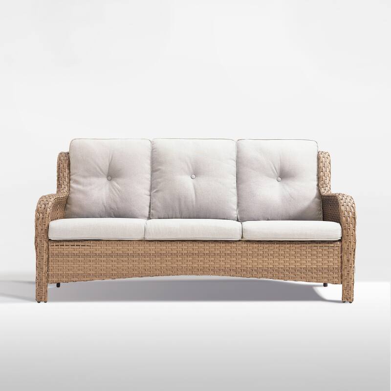 Outdoor Sofa Chair with Coffee Table and Ottoman
