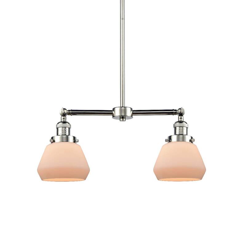 Innovations Lighting Fulton 2 Light 21" Wide Linear Chandelier - Polished Nickel / Matte White Cased