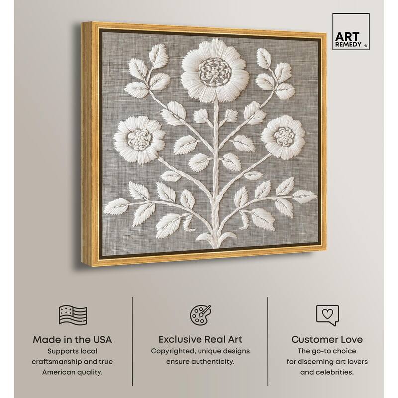 Stitched Symmetry I Canvas by Art Remedy