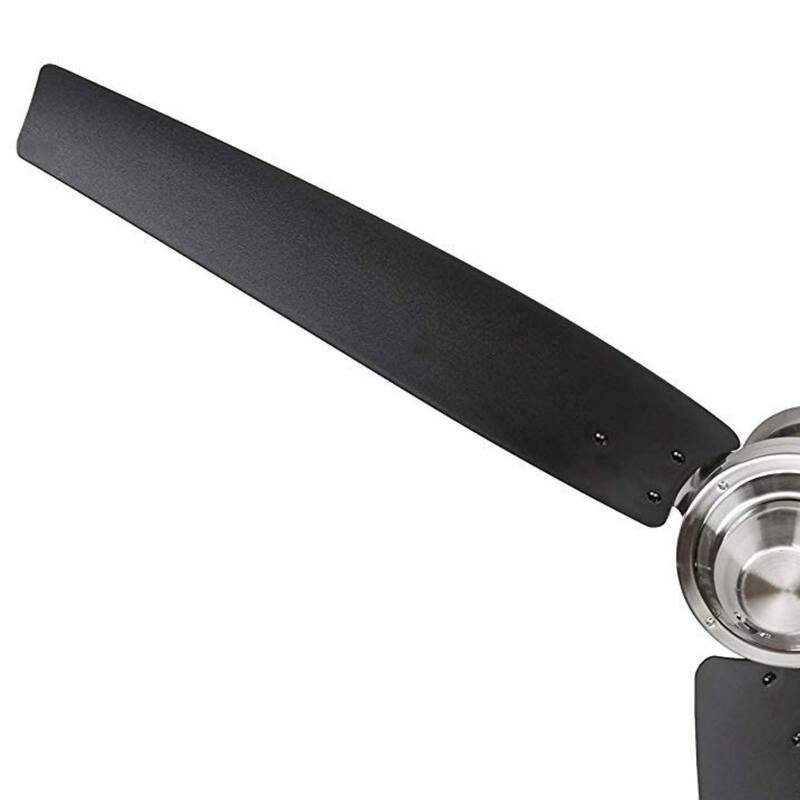 Almadale Black ABS/ Brushed Nickel Energy Efficient Ceiling Fan