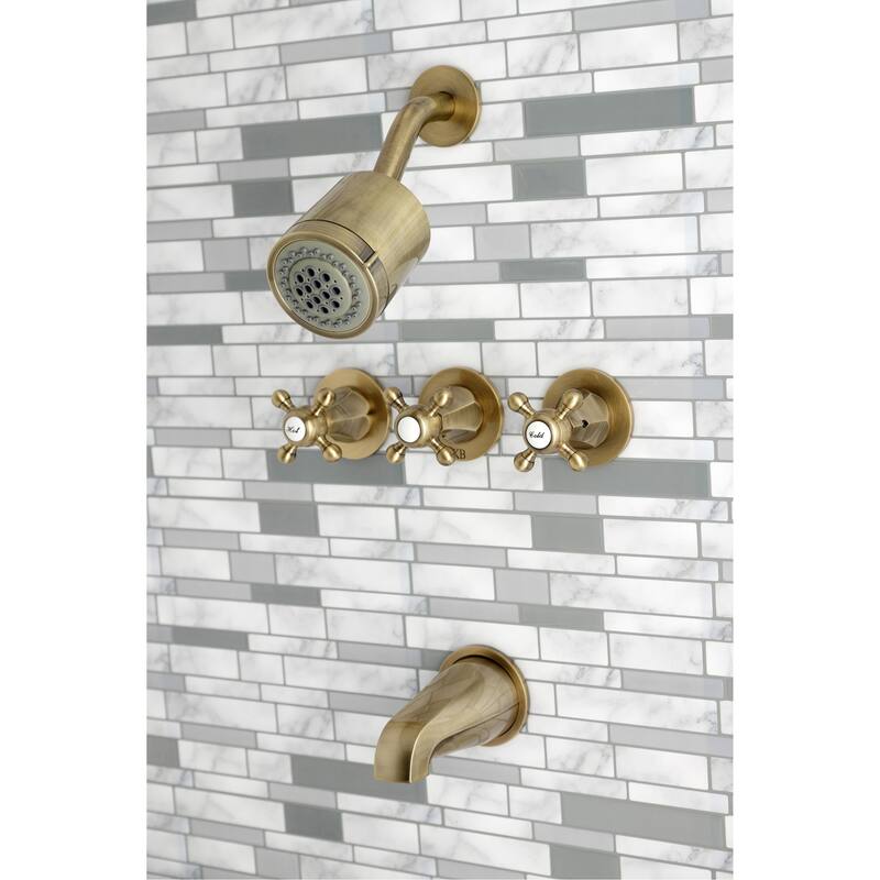 Metropolitan Three-Handle Tub and Shower Faucet