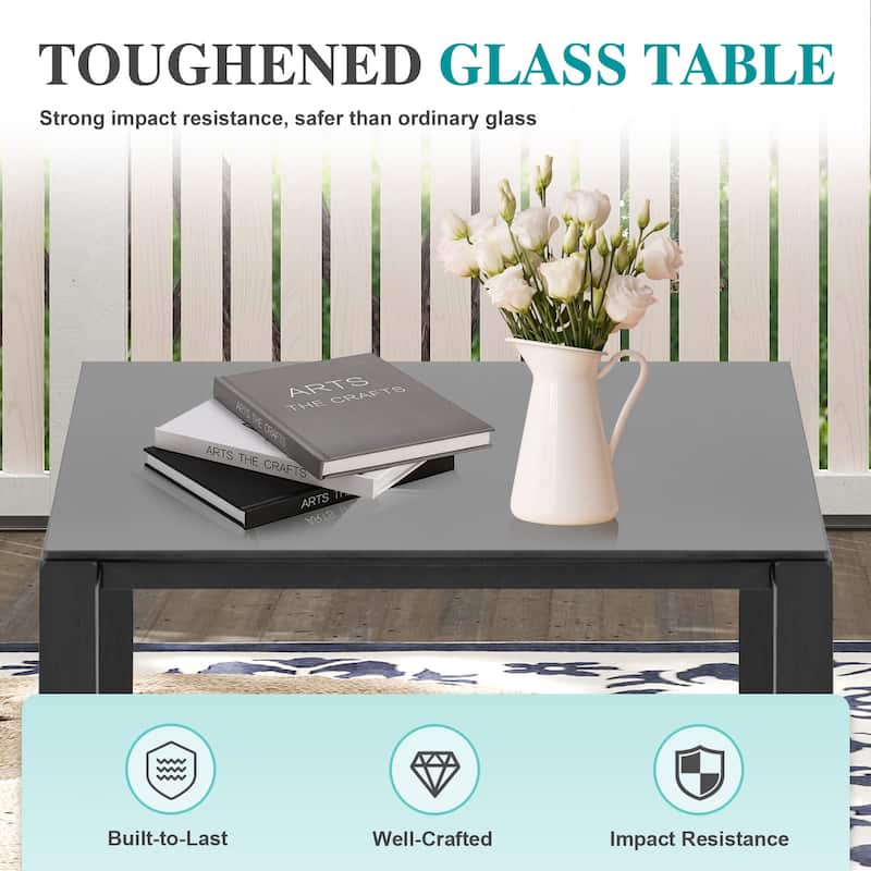 Aoodor 3-Piece Patio Furniture Set, Outdoor Rattan Wicker Chairs and Coffee Table