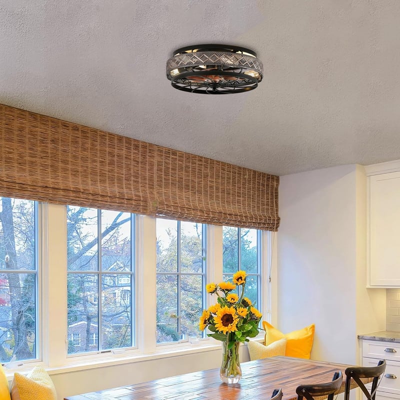 18” Bedroom ceiling fans black lighting with ceiling fan metal low ceiling light - 18"