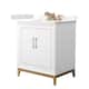 Option White / Giotto Quartz Top / Satin Bronze Hardware