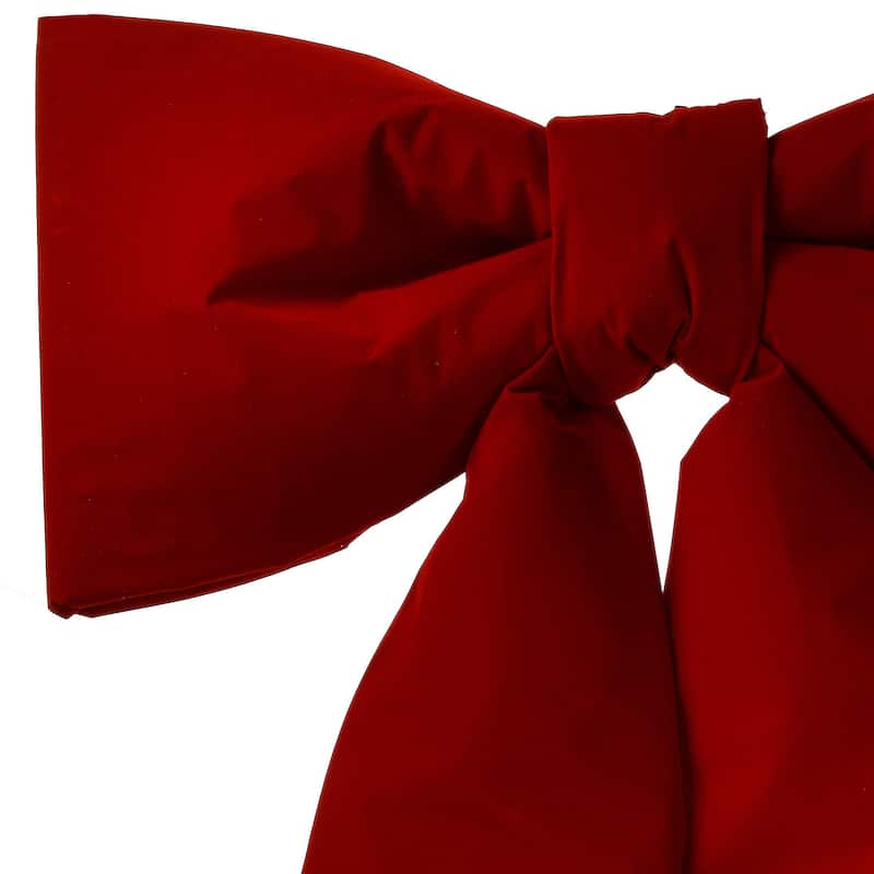 24" Wired Outdoor Padded Velvet Bow UV resistant