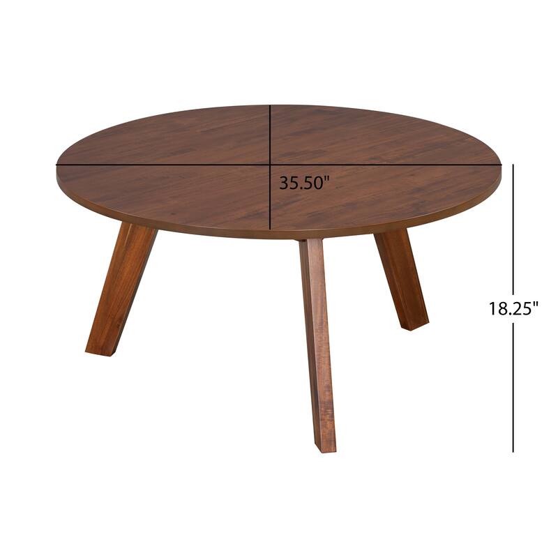 Canton Round Acacia Wood Coffee Table by Christopher Knight Home