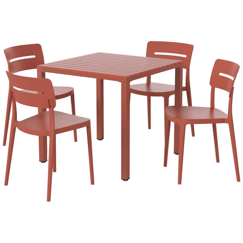Frond and Form 4-Person Outdoor Square Dining Set