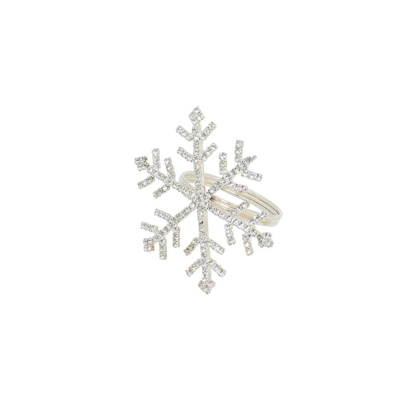 Beaded Snowflake Napkin Ring (Set of 4) - Set of 4