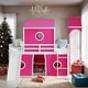 preview thumbnail 12 of 18, Impression Playhouse Inspired Bed, Full Size Loft Bed with Slide Pink Tent and Tower, Spacious Under Bed Space