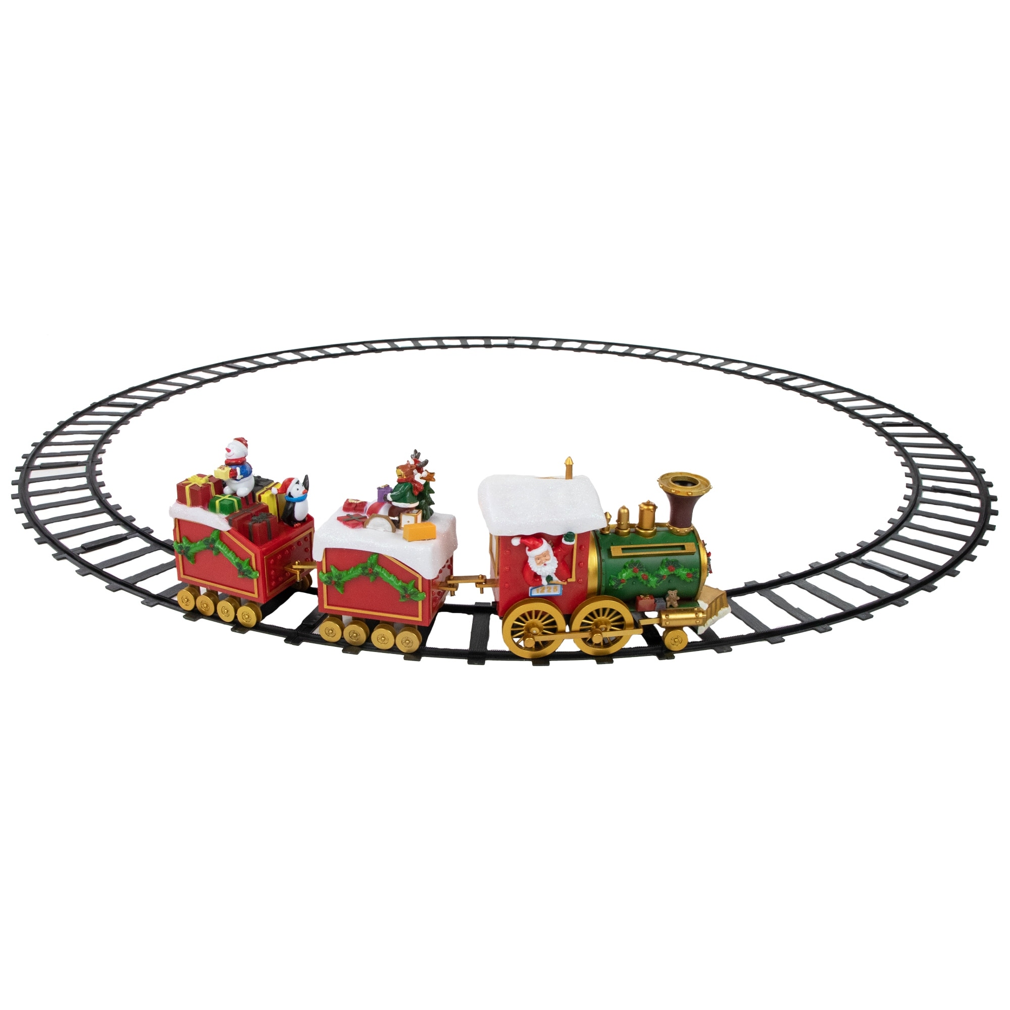 16-Piece LED Lighted Musical and Animated Christmas Village Train - 6.5"