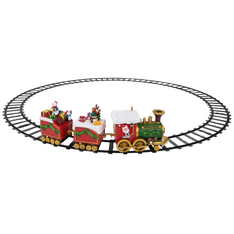 16-Piece LED Lighted Musical and Animated Christmas Village Train - 9.5"