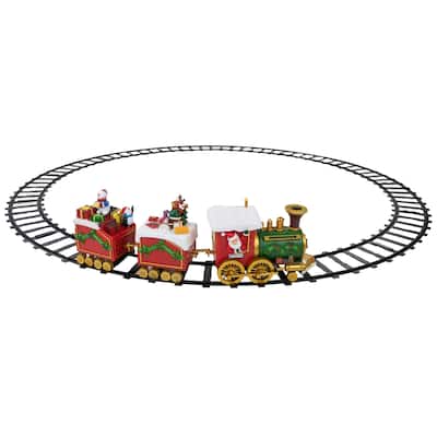 16-Piece LED Lighted Musical and Animated Christmas Village Train - 9.5"