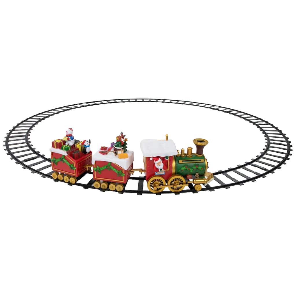 16-Piece LED Lighted Musical and Animated Christmas Village Train - 9.5"