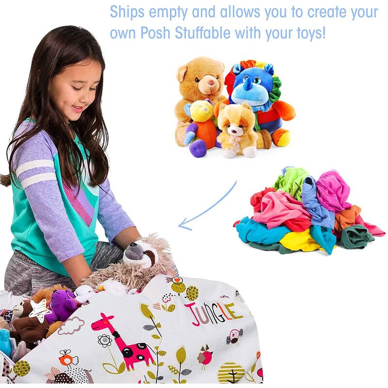 Kids Bean Bag Chair Cover Stuffed Animal Storage or Toy Organizer
