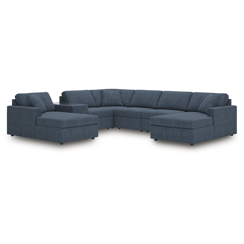 Signature Design by Ashley Modmax 7-Piece Sectional - 140" W x 125" D x 36" H - Blue