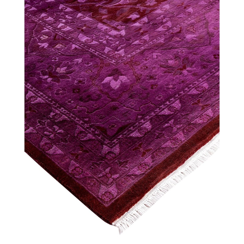 Fine Vibrance One-of-a-Kind Hand-Knotted Area Rug - Red, 9' 2" x 12' 5" - 9' 2" x 12' 5"