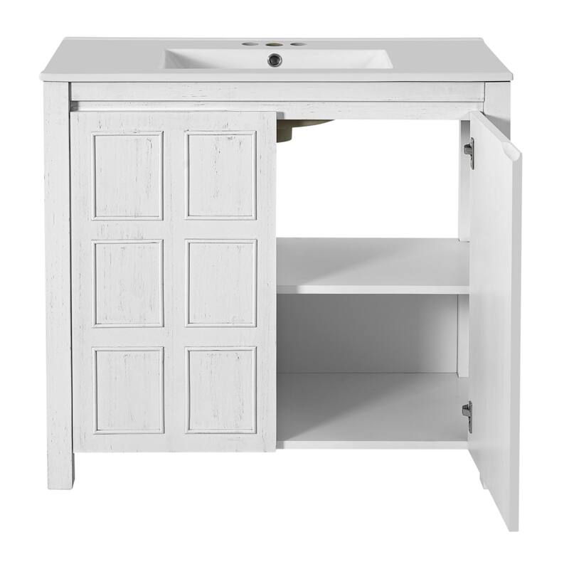 36 " Bathroom Vanity Organizer with Ceramic Sink