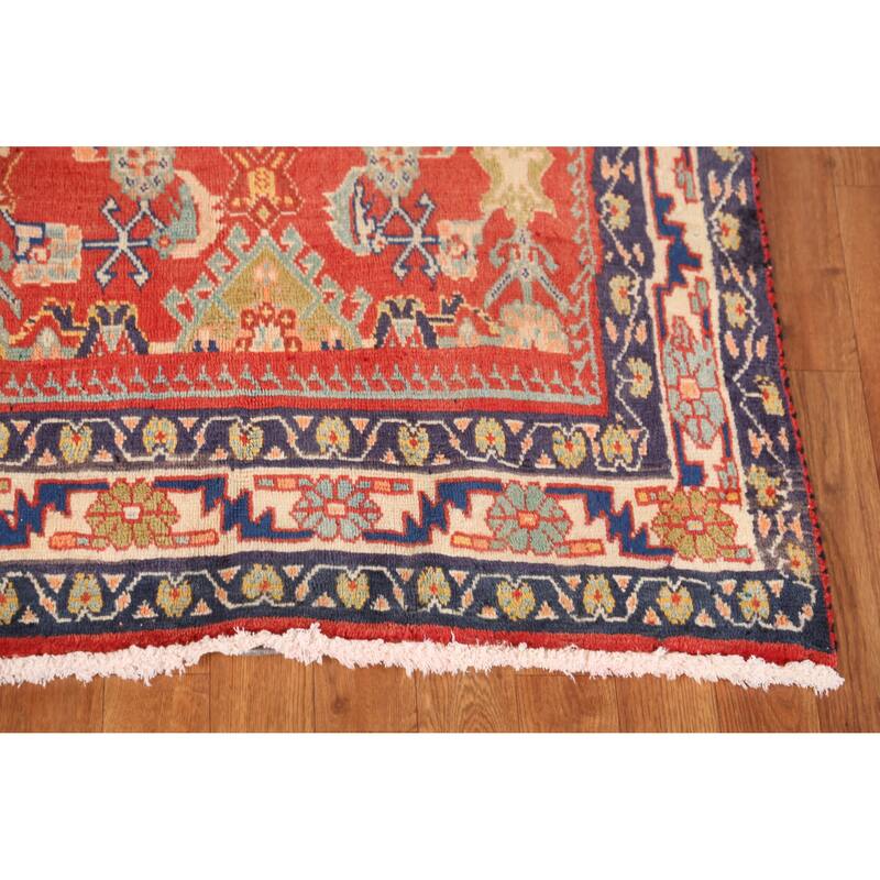 Hand Knotted Oriental 100% Wool Carpet Traditional All-Over Oranges & Rust Kashkoli Area Rug - 7' 8'' X 5' 0''