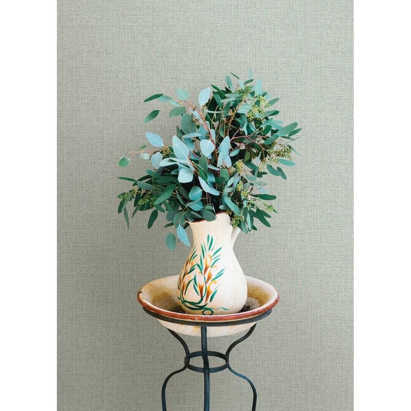 A-Street Prints Lawndale Sage Textured Pinstripe Wallpaper