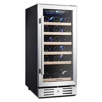Kalamera 15'' Wine Cooler Refrigerator Chiller 30 Bottle Built-in Single Zone with Touch Control