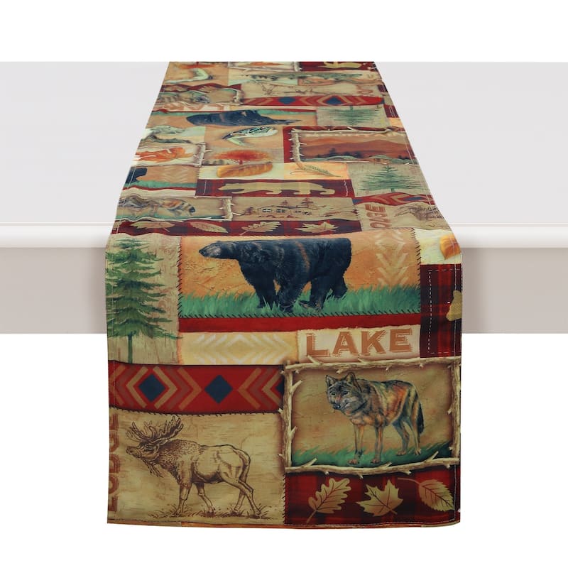 Laural Home Lodge Collage Table Runner - 13" x 72"