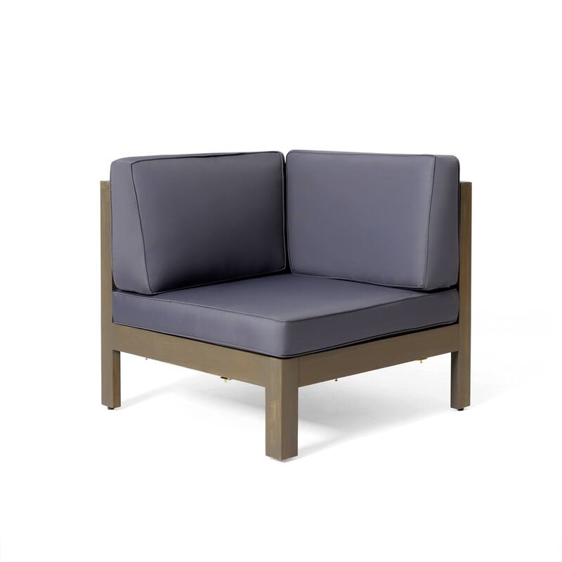 Brava Outdoor 11 Seater Acacia Wood Sectional Sofa and Club Chair Set by Christopher Knight Home