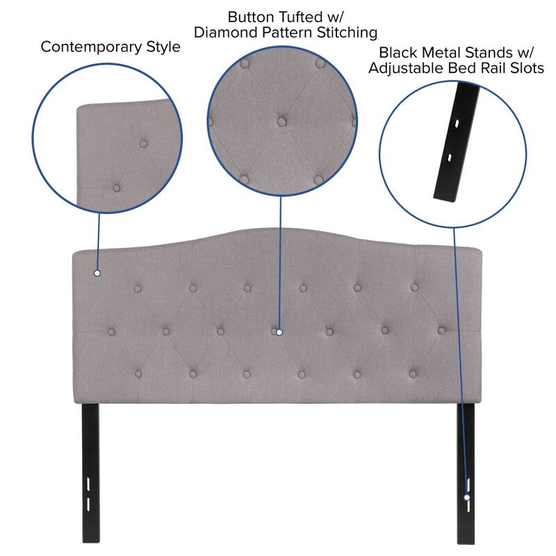 Arched Button Tufted Upholstered Headboard