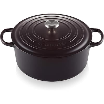 Le Creuset Enameled Signature Round Casserole Dish With Lid, 8.5 qt, Satin Black