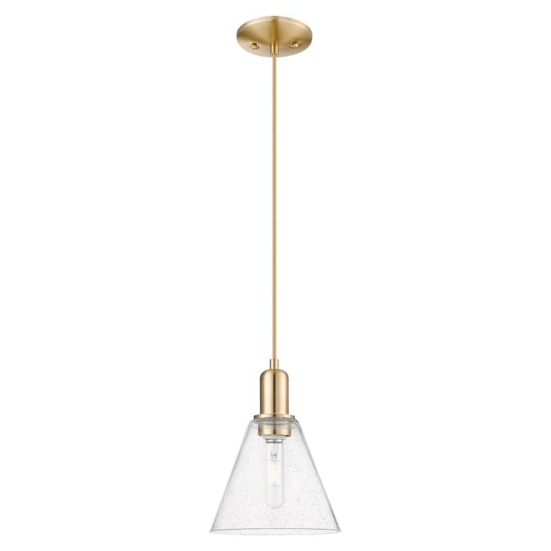 Innovations Lighting Endless Possibilities Arcadia - Berkshire Glass - 1 Light 8" Cord Hung Mini Pendant - Champagne Bronze/Seedy