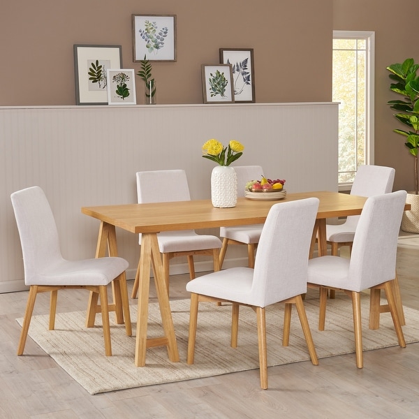 Orrin Mid Century Modern 7 Piece Dining Set by Christopher Knight