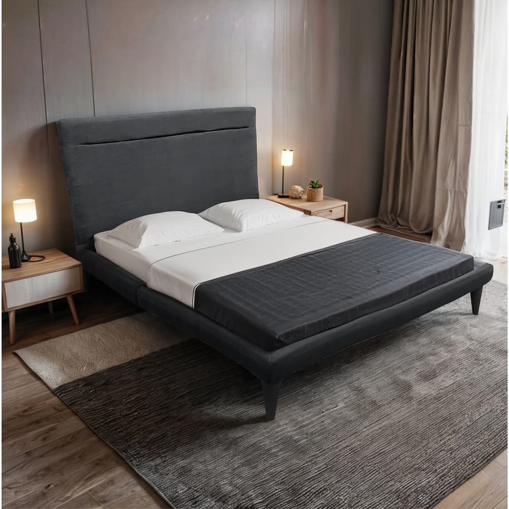 Winnie Upholstered Platform Bed with Padded Headboard, No Box Spring Needed