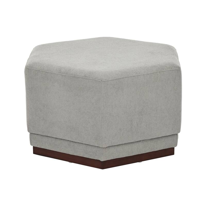 Christopher Knight Home - Nova Hexa Modern Upholstered Ottoman/ Foot Stool with Wooden Base