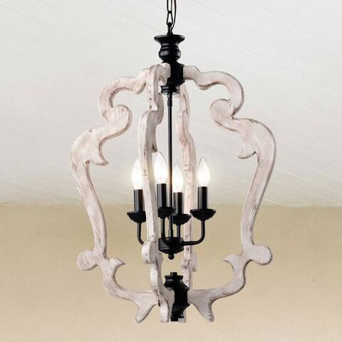 Biga 20 Inch Imitation Wood Candle Light Pendant Chandelier