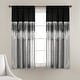preview thumbnail 27 of 105, Silver Orchid Page Two-tone Faux Silk Single Curtain Panel 63"L x 42"W - Black/Gray
