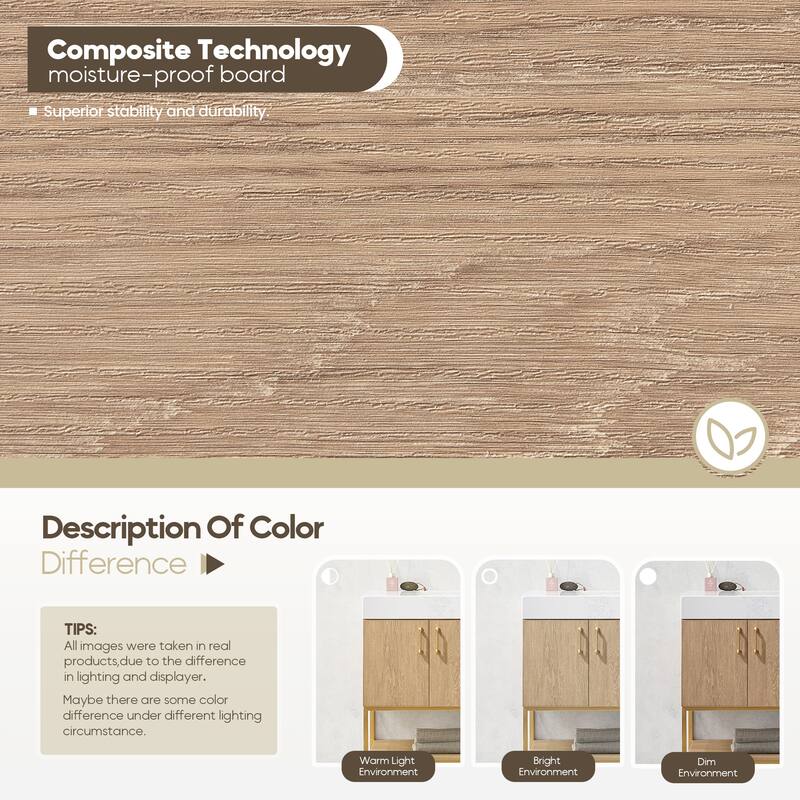 Alistair Single Bath Vanity with White Grain Stone Top & Mirror