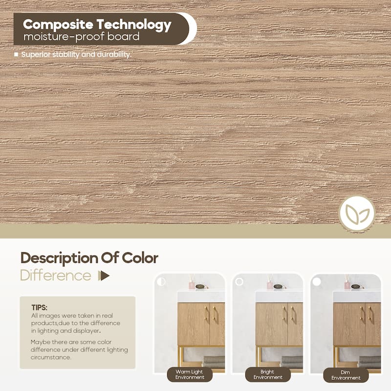 Alistair Single Bath Vanity with White Grain Stone Top without Mirror