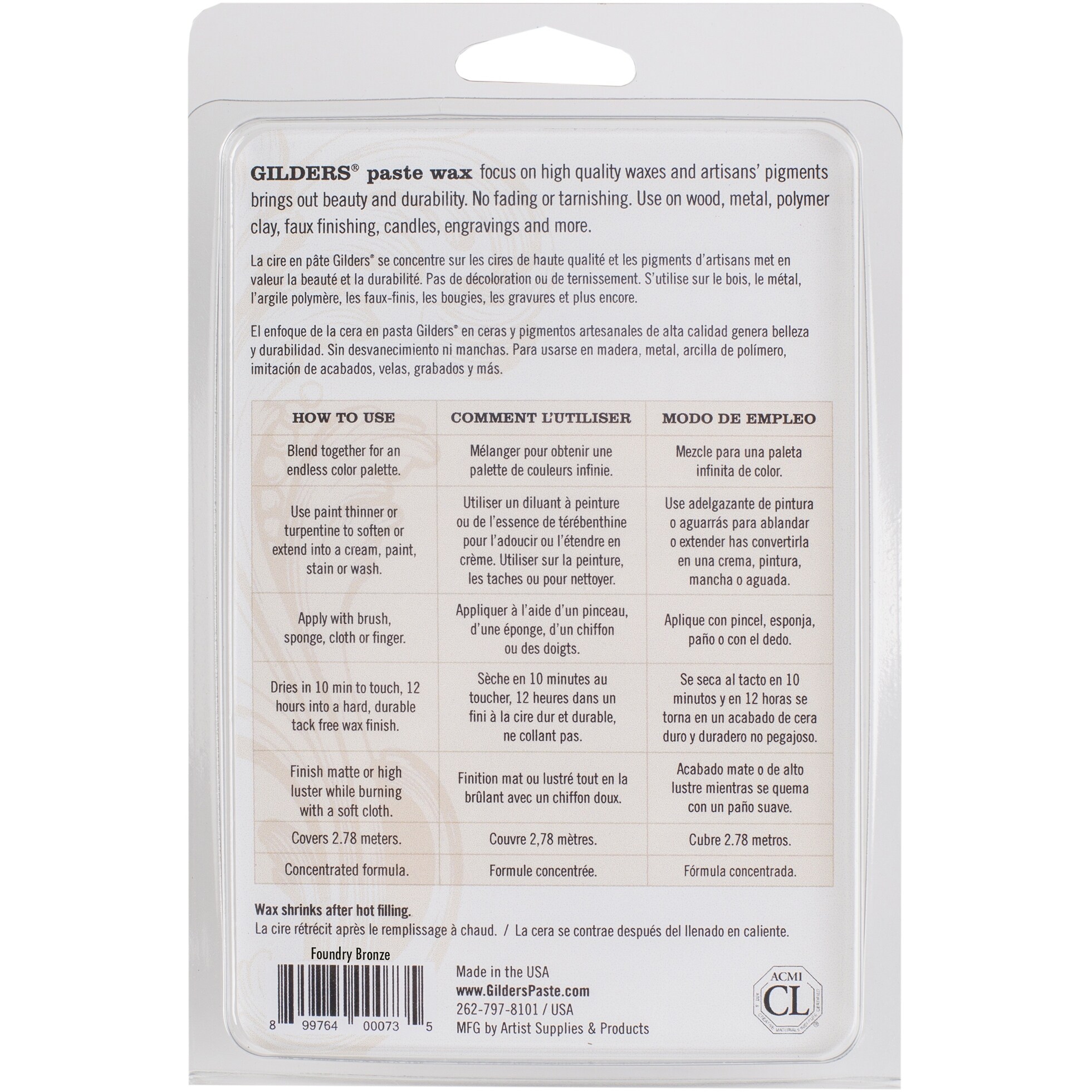 Baroque Art Gilders Paste 1oz Foundry Bronze