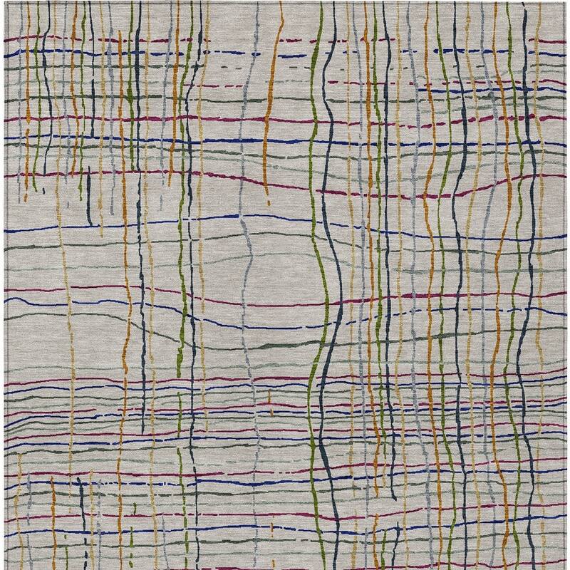 HomeRoots Striped Transitional Rectangle Outdoor Rug