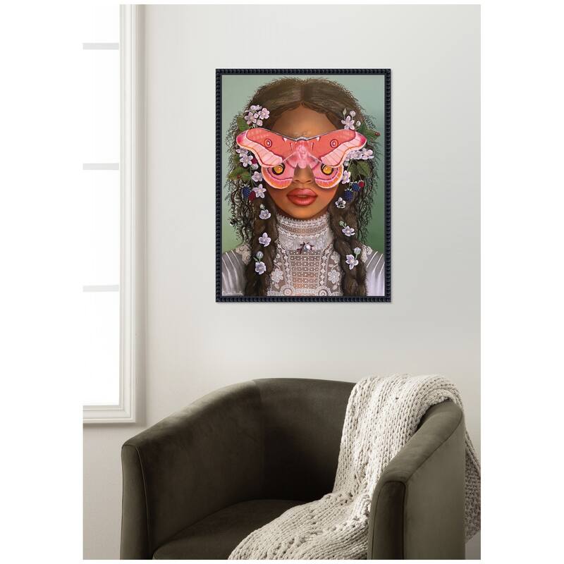 Kate and Laurel In The Garden With Antheia by Charlotte Brindley Framed Canvas Wall Art Print