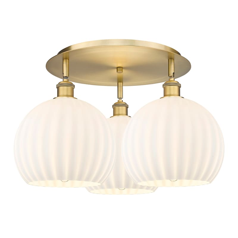 Innovations Lighting 516-3C-13-22-White Venetian-Indoor Ceiling - Brushed Brass / White Venetian