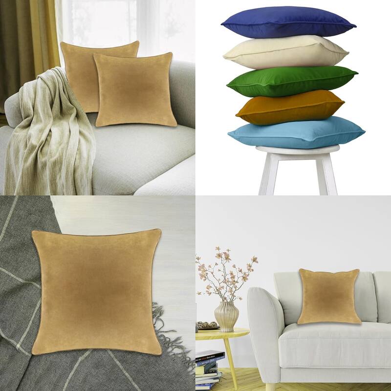 A1HC Velvet Throw Pillow Insert, Hypoallergenic Down Alternative Fill, Pack of 1