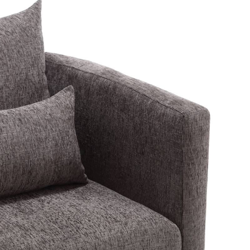 360 Degree Swivel Barrel Chair - Chenille Accent Sofa Chair for Living Room