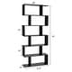 preview thumbnail 5 of 28, Gymax 2 PCS 6 Tier S-Shaped Bookshelf Storage Display Bookcase Z-Shelf - 31.5'' x 9'' x 75''