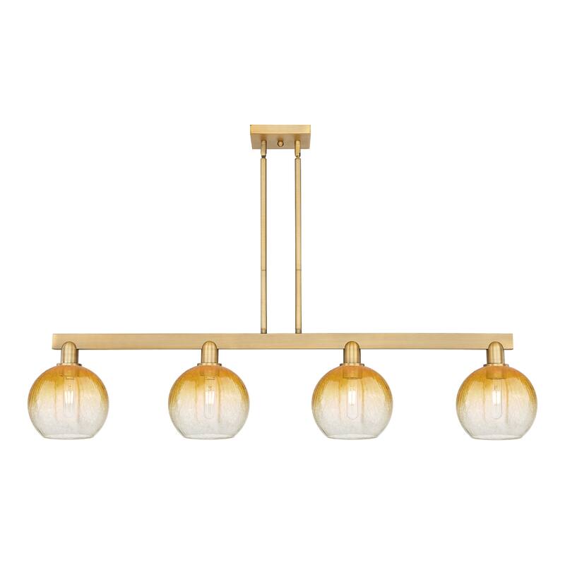 Innovations Lighting 716-4I-12-48 Brookhaven Globe Linear Brookhaven - Brushed Brass / Amber