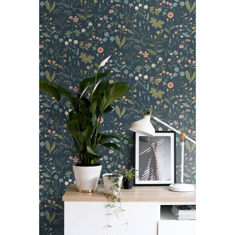 Letitia Indigo Summer Meadows Wallpaper