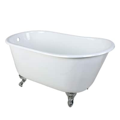 Kingston Brass Aqua Eden 53" Clawfoot Cast Iron Soaking Tub with