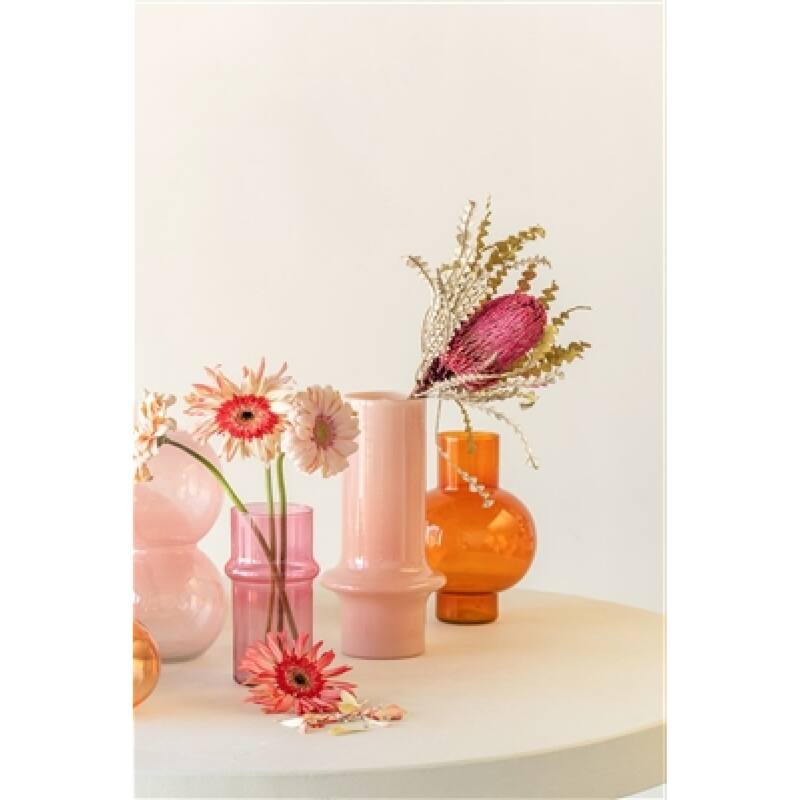 Opaque Decorative Glass Vase- 12.25" - Light Orange