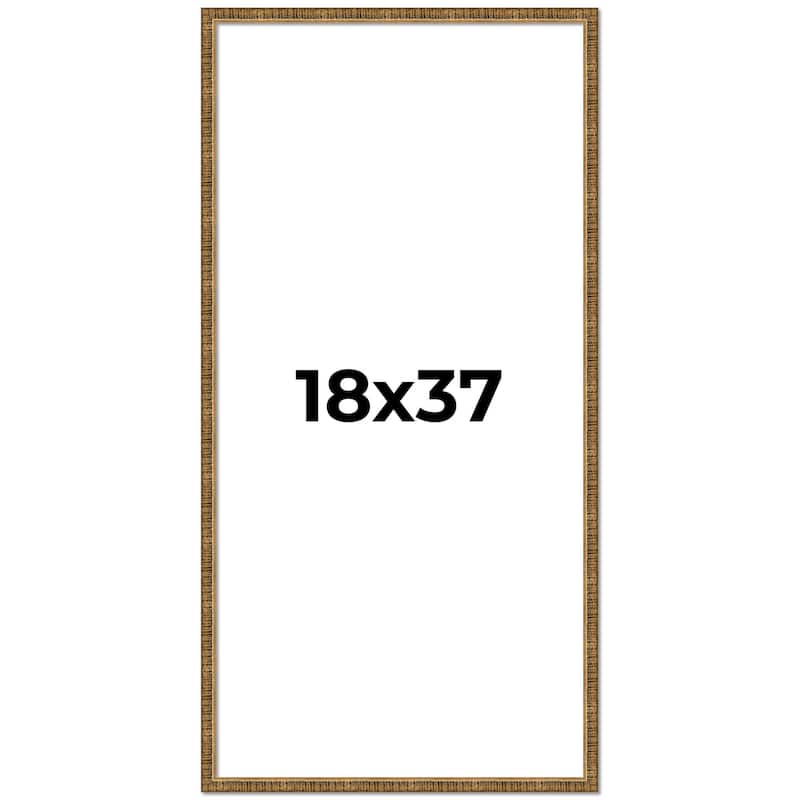 18x37 Frame Black Real Wood Picture Frame Kingsley Gold Distressed Photo Frame with UV Acrylic Foam Board Backing &